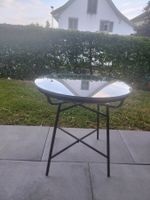 Bestelltisch Rundtisch Glas mit Metallgestell