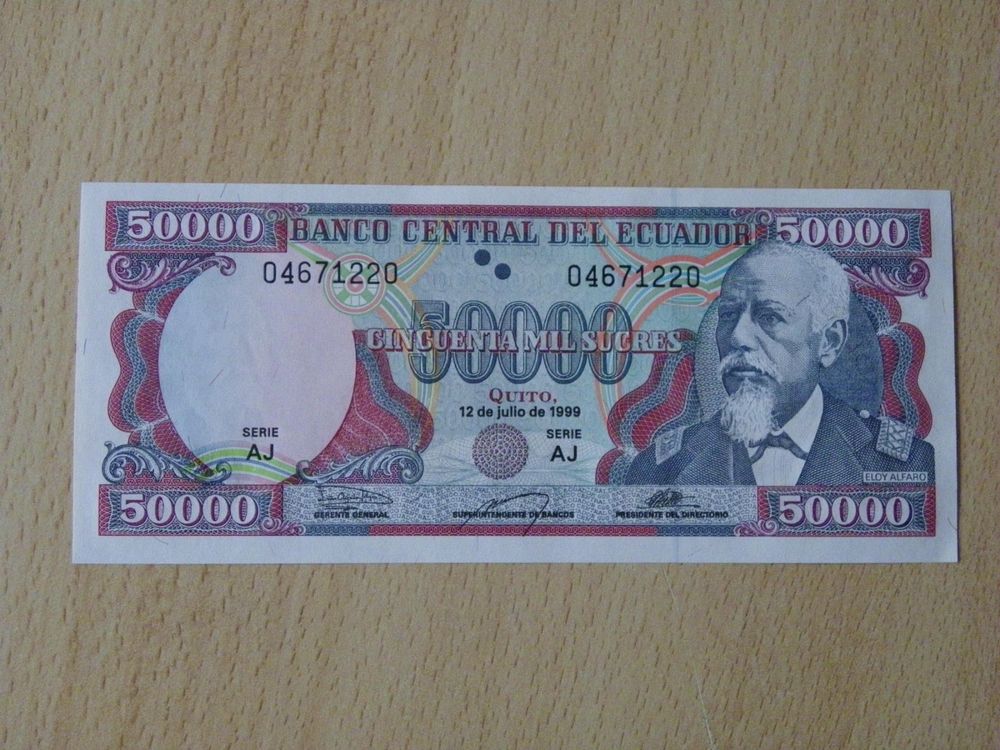 gt; Ecuador p127b: 10000 Sucres from 1995