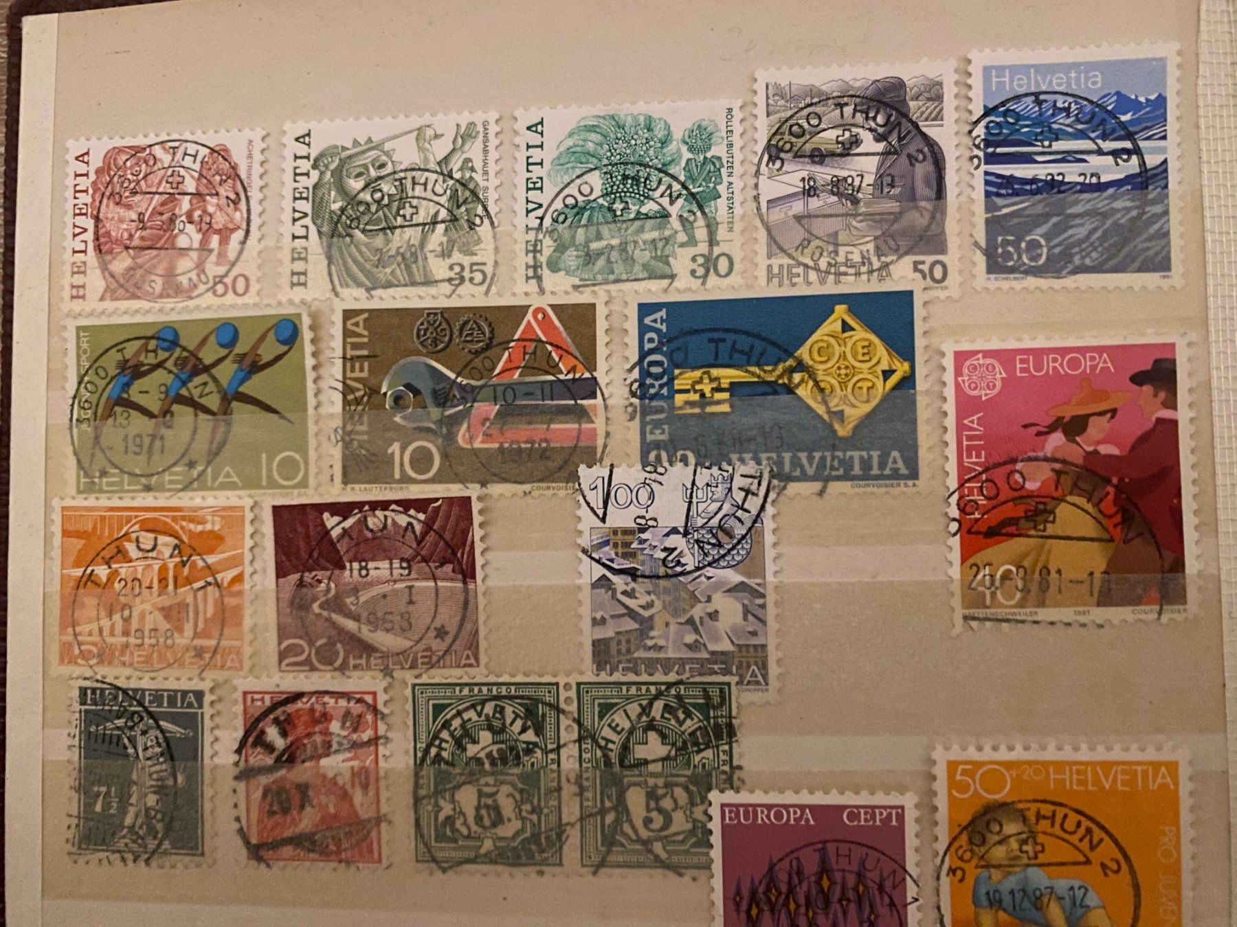 Tutti i francobolli: Briefmarken Schweiz .Thun gestempelt gebraucht – Usato da matten b. interlaken venduto da jfran17 1