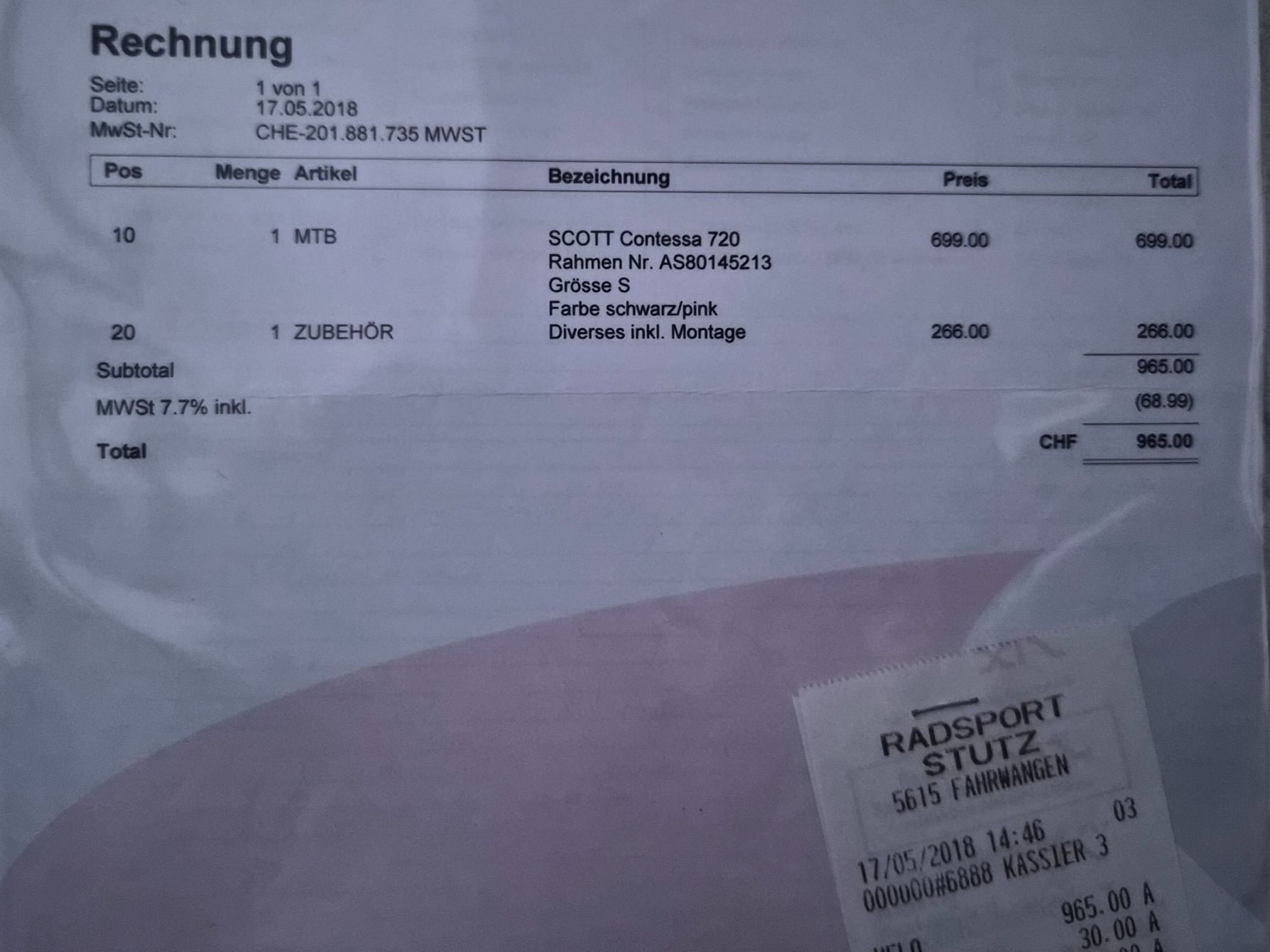 Biciclette: Velo schwarz pink – Usato da meisterschwanden venduto da ursm03 4