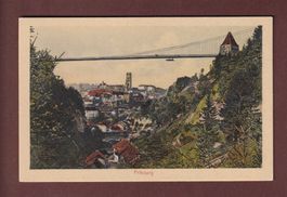 FRIBOURG - Pont suspendu et vue sur la ville