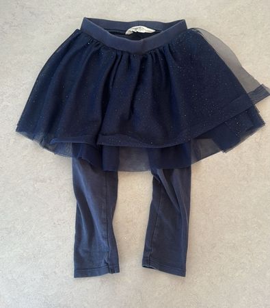 Süsses Kinder-Leggings mit Glitzer-Tüllrock, Gr. 98