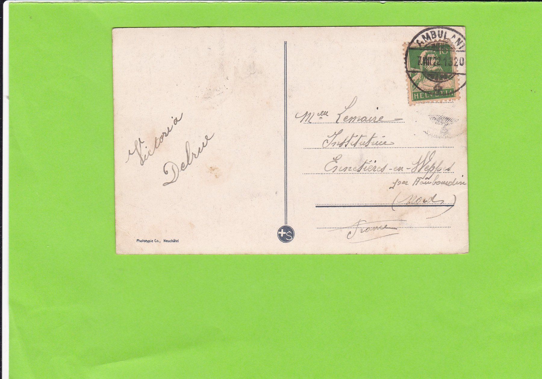 Cartoline postali: Vallorbe et l'Orbe – Usato da St. Peterzell venduto da neckertal 1