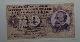 10 Franken Note Serie 95 I 1974, Druckfrisch und sehr schön