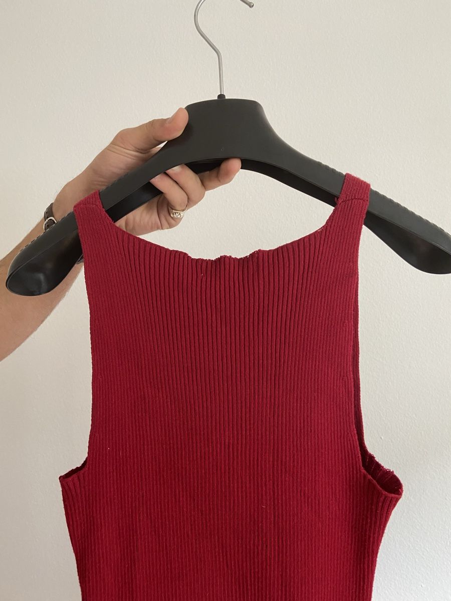Mango Vestiti: Weinrotes Strickkleid von Mango XS/S – Usato da Zürich venduto da cas_x6pw 4