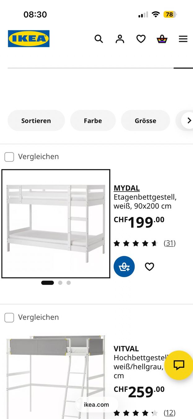 Ikea Betten: Mydal Hochbett Kinder IKEA – Gebraucht aus Zürich von manuunited