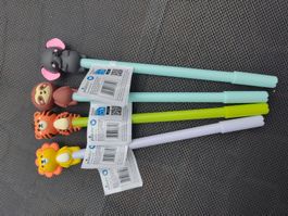 4 Stifte Tiere Löwe, Affe, Tiger, Elefant Neu