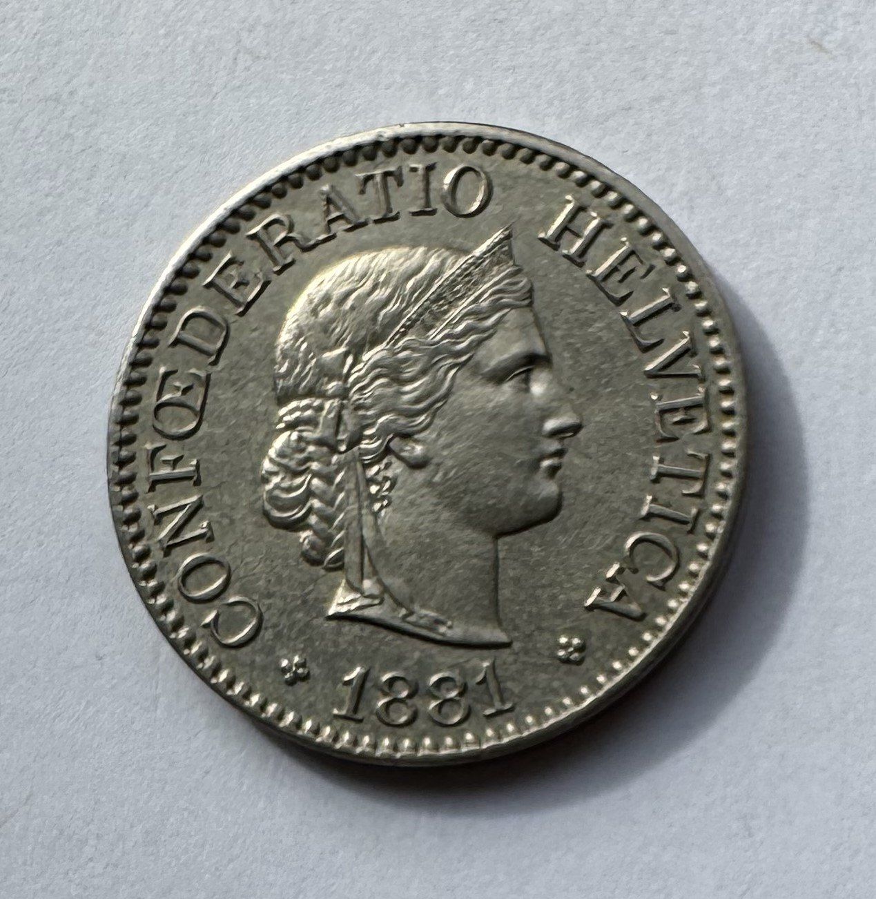 Tutti le monete: 1881 10 Rappen -unz – Usato da Kirchberg SG venduto da Helveticus00