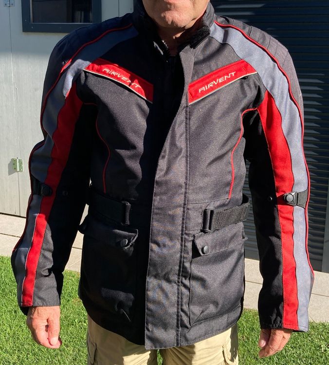 Airvent Motorradjacke schwarz/rot/grau 1