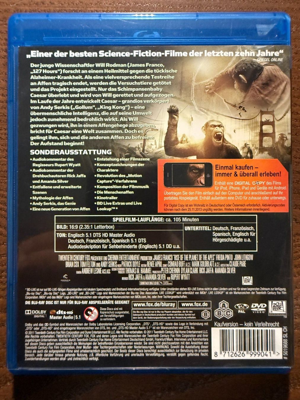 Alle DVDs: Planet der Affen - Prevolution – Gebraucht aus Zürich von Blu-ray_ZH 1