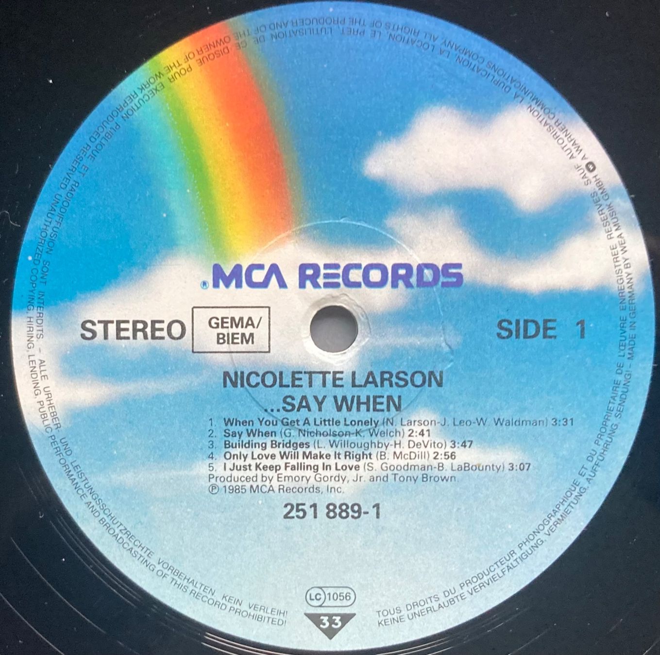 Dischi in vinile: NICOLETTE LARSON - ...SAY WHEN – Usato da Poliez-Pittet venduto da Newtown-Records 2