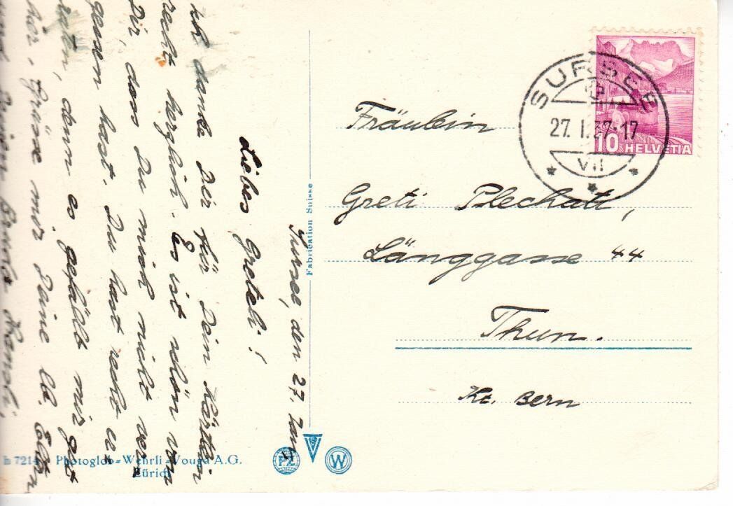 Cartoline postali: Sursee Bahnhof 1937 – Usato da Wolhusen venduto da Curver9 1