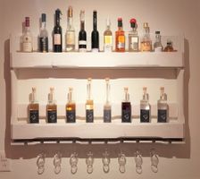 Deko Wandregal für Schnaps Wein etc. mit Gläserhalterung