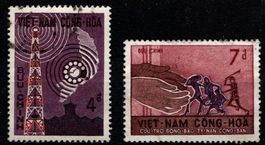 2 timbres - Sud Vietnam - 1966 - Obl.