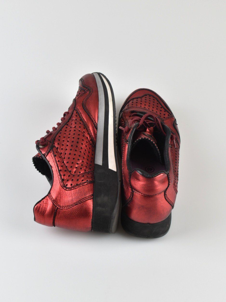Walder Chaussures femmes: 1874 Walder Sneaker, Gr.40, rot metallic – D'occasion à Nürensdorf par 2ND_STORY 3