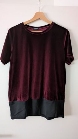 Maglietta di velluto bordeaux, come nuova - taglia M/L