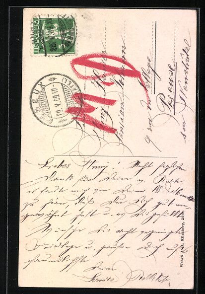 Cartoline postali: AK Kilchberg, Strassenpartie mit Kirche – Usato da Berlin venduto da bartko-reher 1