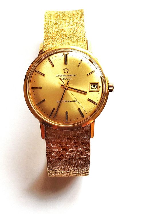 VINTAGE Uhr -- ETERNA Matic Centenaire 2000 in Gelbgold | Acheter sur ...