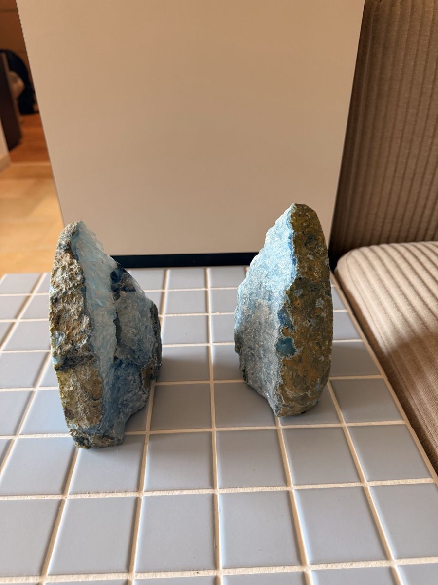 Tutte le decorazioni: Agate Bookends, A Stunning Set, Blue Tones, Stone Decor – Usato da Altendorf venduto da gio_86dc 2