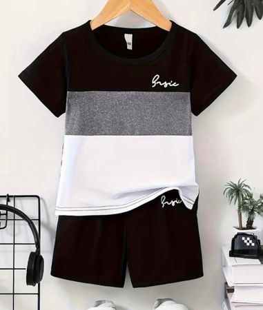 Trendiges Kurzarm-Outfit-Jungen- bequem- Gr: 100