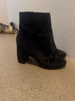 Bottines noires velours talon bloc taille 38