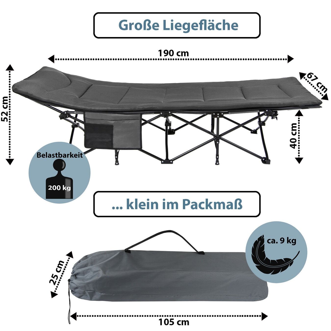 Sedie a sdraio: Feldbett Campingbett mit Matraze - klappbar - Blau – Nuovo e nell'imballaggio originale da Wallenwil venduto da toesstal-vertrieb 2