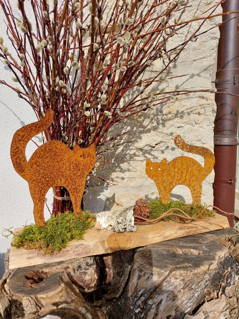 Statuette: Katzen mit Buckel aus Rostblech – Nuovo (secondo la descrizione) da Lohn SH venduto da Zwierbel 1