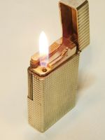 ST Dupont Feuerzeug Silber Vintage Benzinfeuerzeug 1980er