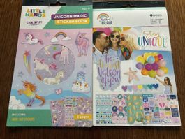 Sticker-Set Einhorn Little Hands neu 2 Stück 300 Sticker