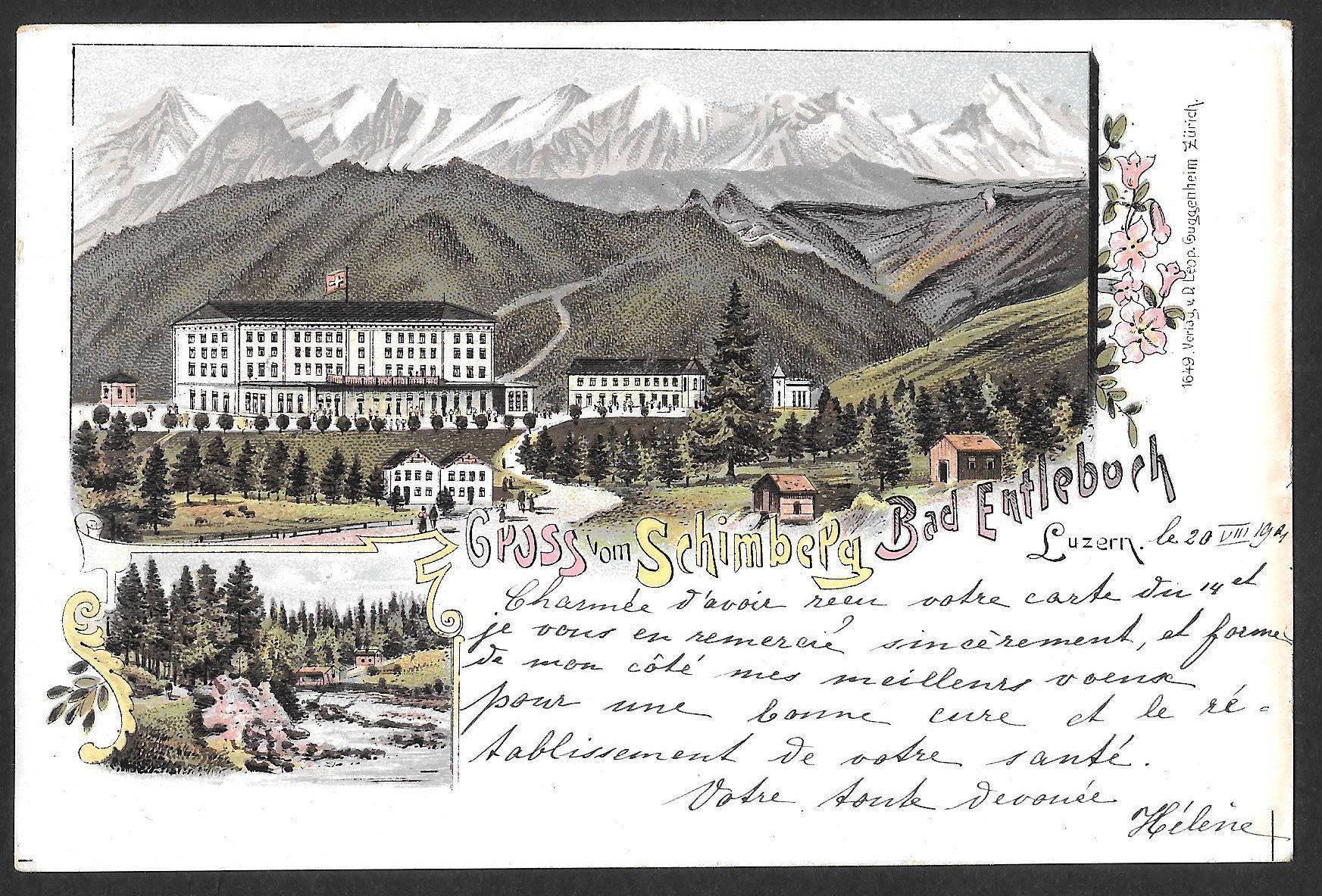 Cartoline postali: Schimberg-Bad Bad Entlebuch farbige Lithografie – Usato da Olten venduto da clotaldi