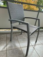 Gartenstühle mit Armlehnen, 6 Stück, grau