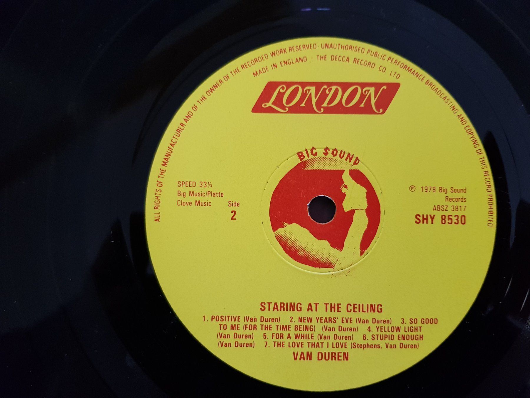 Dischi in vinile: Vinyl LP - Van Duren - Staring At The Ceiling - Vinyl 1978 – Usato da Walterswil BE venduto da Lonitti 5