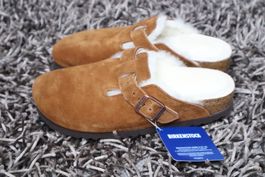 Birkenstock, Boston, Veloursleder & Shearling, Gr. 36, NEU