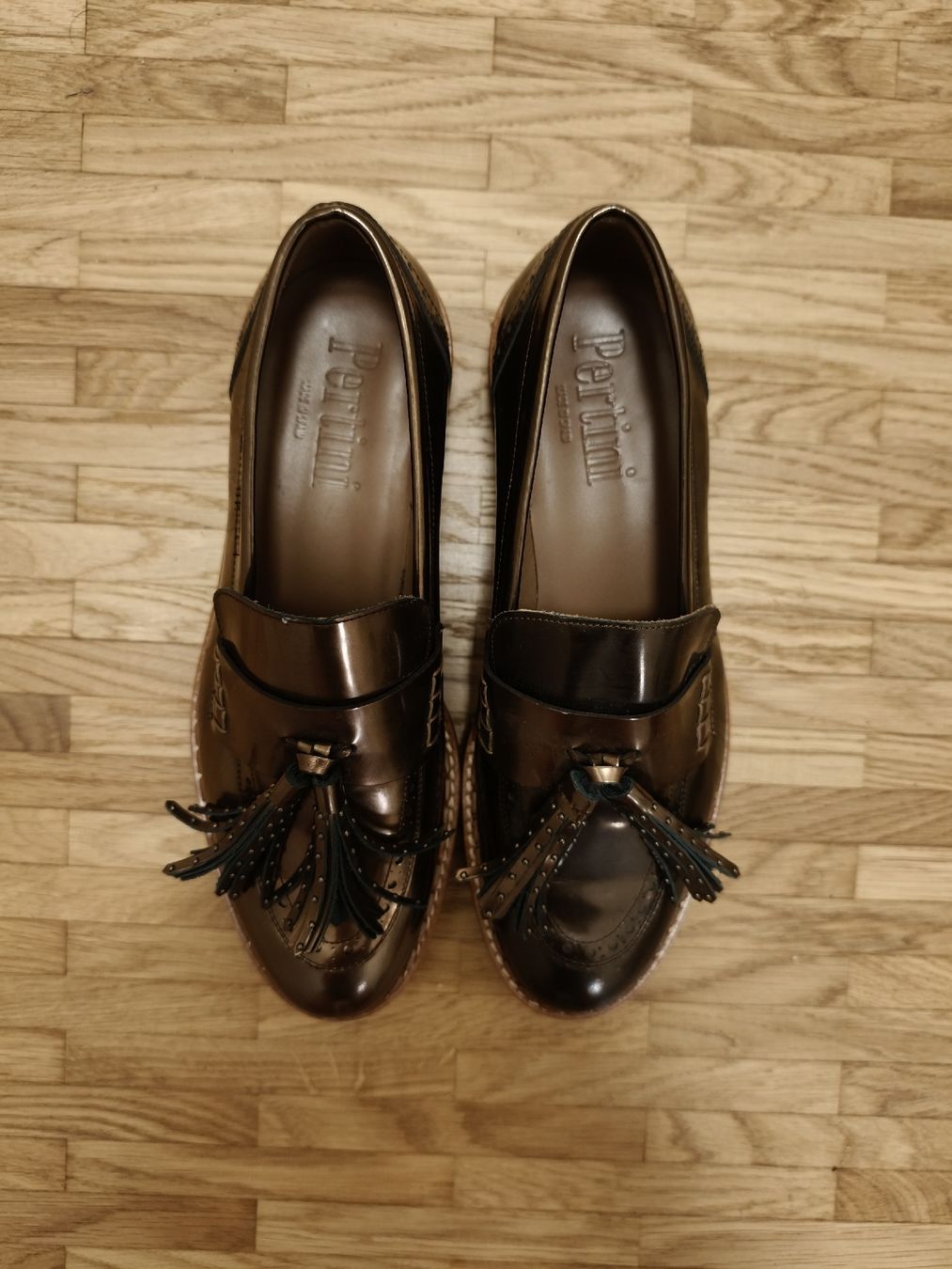 Damenschuhe: Damen-Loafers Pertini Leder bronzefarben – Gebraucht aus Zürich von Niko80046 6