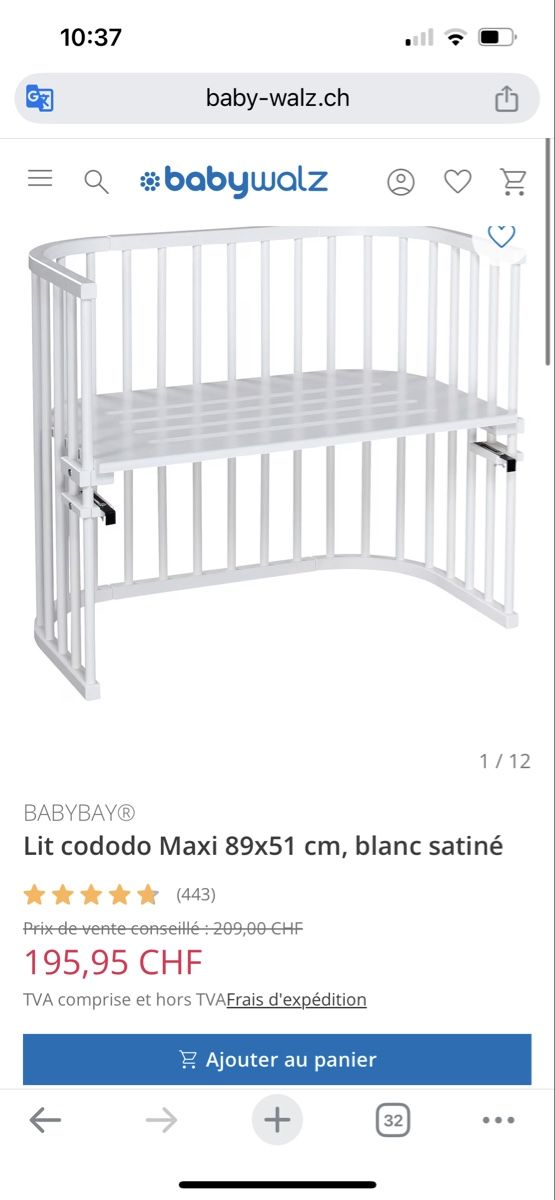Babybay Culle: Babybay Maxi Co-sleeper cododo crib en bois – Usato da ATTALENS venduto da HDT123 3