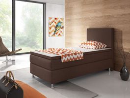 Boxspringbett 90x200 Braun Hotelbett Einzelbett Bett