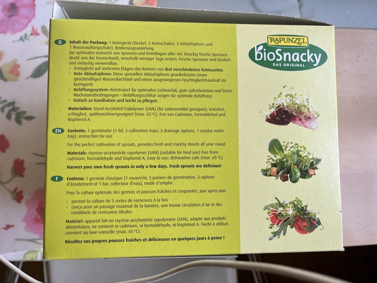 Elettrodomestici da cucina: Rapunzel BioSnacky Keimgerät Classic Germinator – Usato da Hochdorf venduto da Forestgreen 3