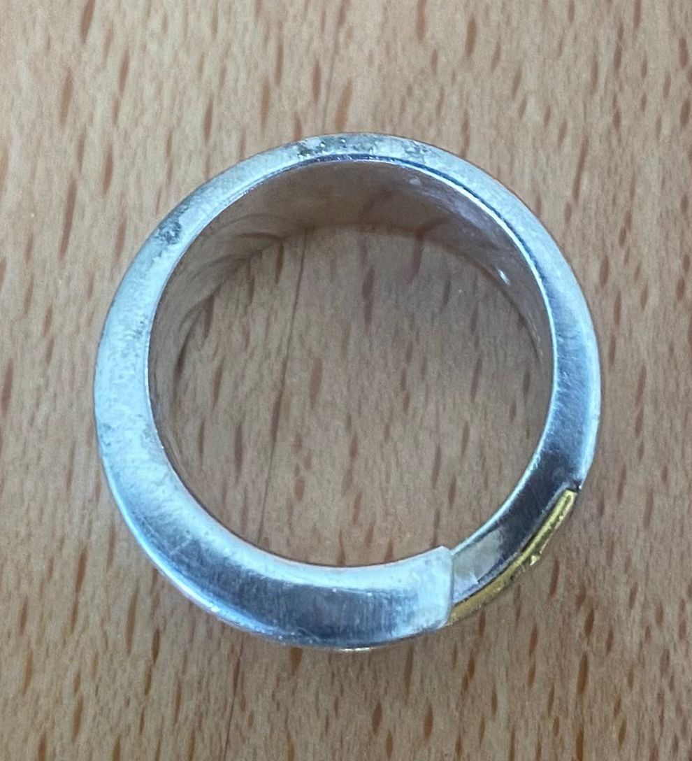 Anelli: Schmuck - Fingerring - Silber mit vergoldetem Teil – Usato da Winterthur venduto da Secondhand-Family 3