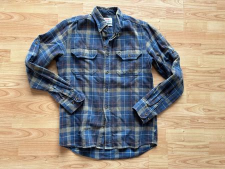Fjällräven Herrenhemd Gr. S, blau kariert, Flanellhemd