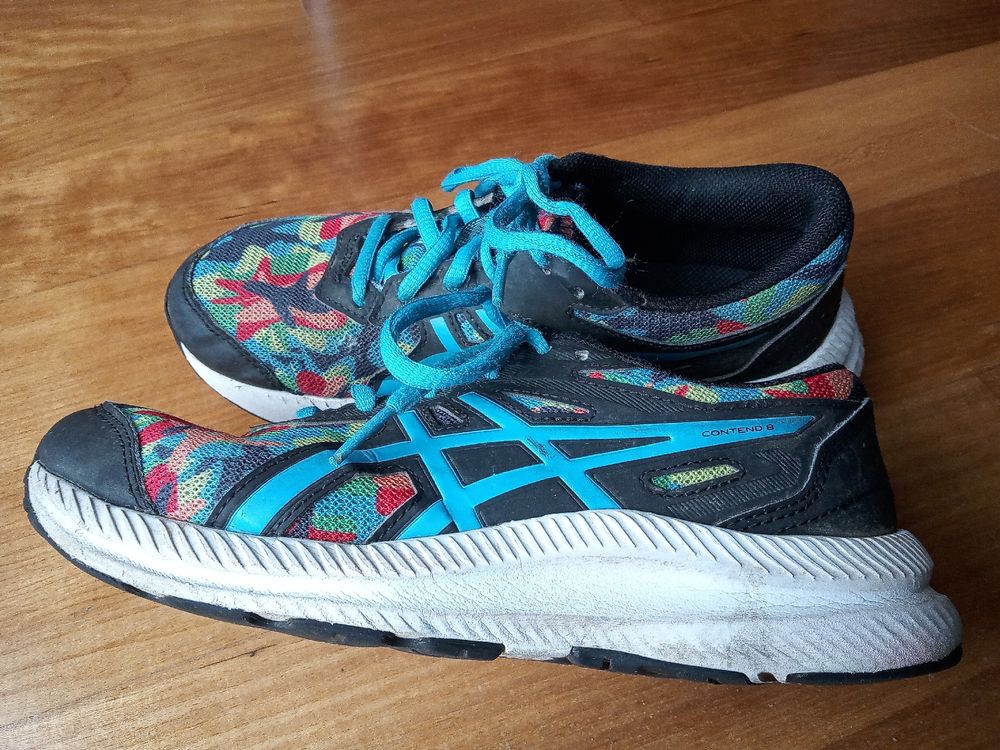 Asics Kinder Laufschuhe Gr. 37 bunt turkis blau Kaufen auf Ricardo