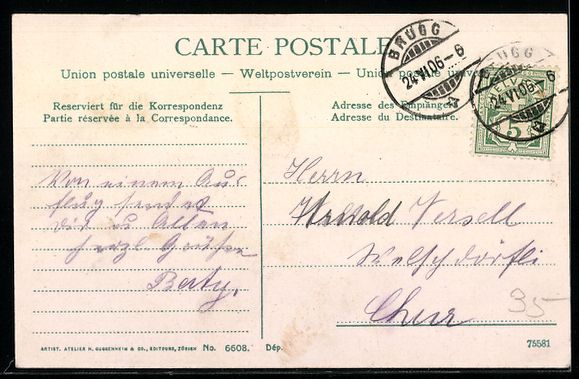 Ansichtskarten: AK Brugg, Hauptstrasse – Gebraucht aus Berlin von bartko-reher 1