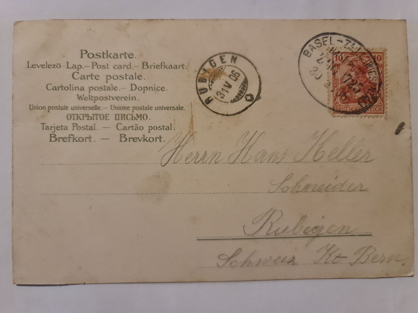 Cartoline postali: Alte Ansichtskarte 1906 Schwarzwald Trachtengruppe 26 – Usato da Dintikon venduto da Vexi 1