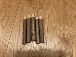 Holzstifte, 5 Stück, Naturmaterial