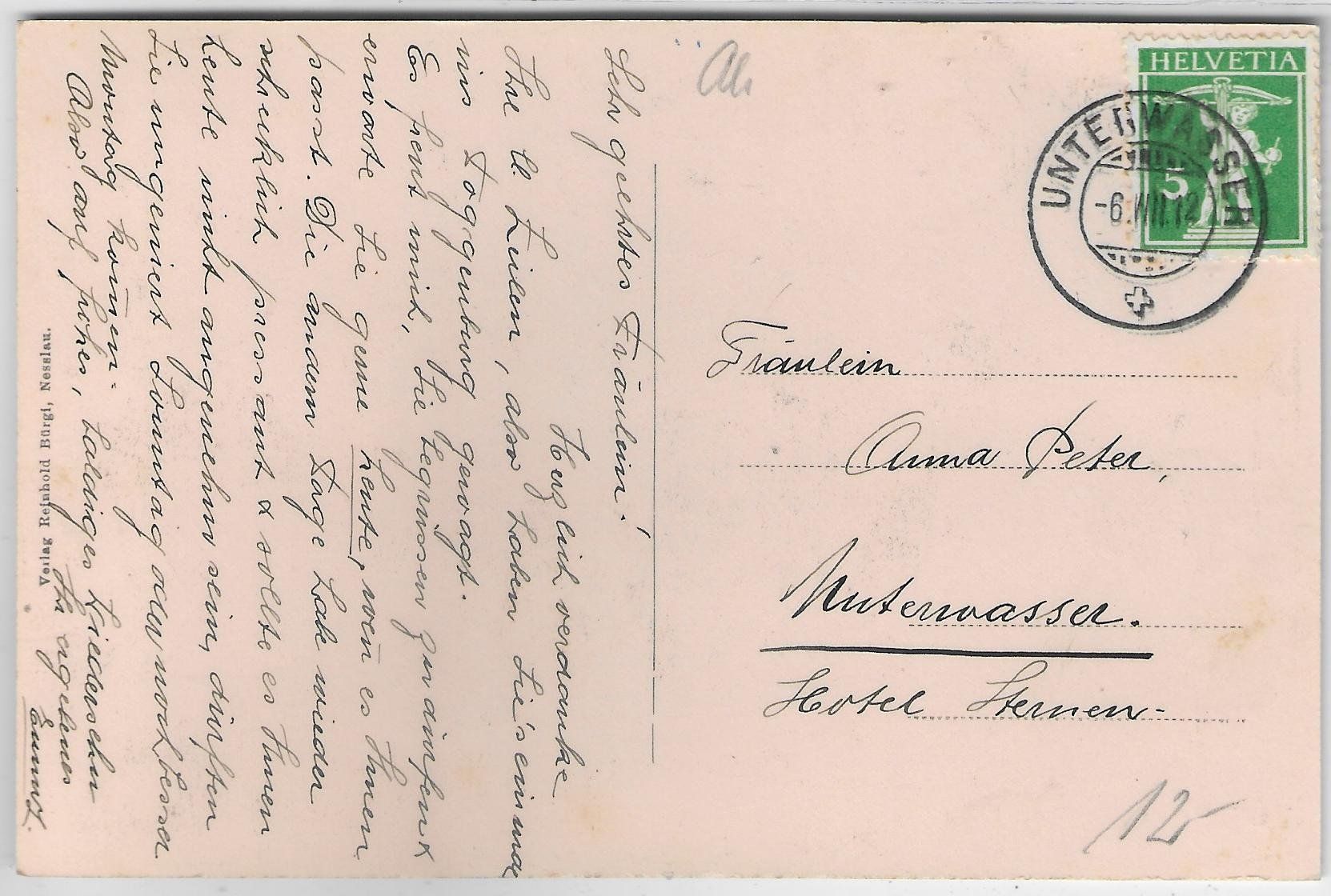 Cartoline postali: Gruss aus Nesslau - Giessenfall – Usato da Ettingen venduto da Kartenplanet 1