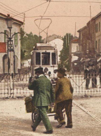 Cartoline postali: CHIASSO TI 1914 mit Strassenbahn/Tram – Usato da Rothrist venduto da Clanx 1