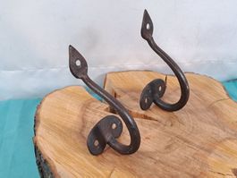 2 antike Tür Griffe, 13.5cm, Schmiedeisen (LOT2463#TBS1)