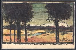 Handgemalt sign. Carl O. Arends: Blick v