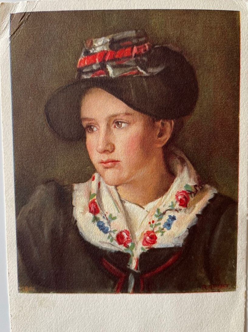 Cartoline postali: Alte Ansichtskarte. Walliser Trachtenmädchen verm. 1940. – Usato da Uster venduto da Arrayo
