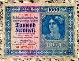 1000 Kronen Ungarn 1922 UNC, Rarität!!!