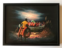 DRAS_ « €migration » (nuit)_ inspired to Banksy)_ ORIGINAL